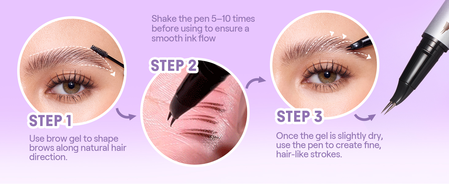 قلم حواجب مزدوج 2×1 رسم طبيعي + جل تثبيت ✅